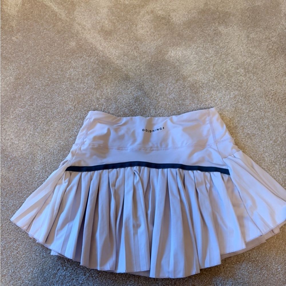 Goldhinge Women's White Pleated Mini Skirt